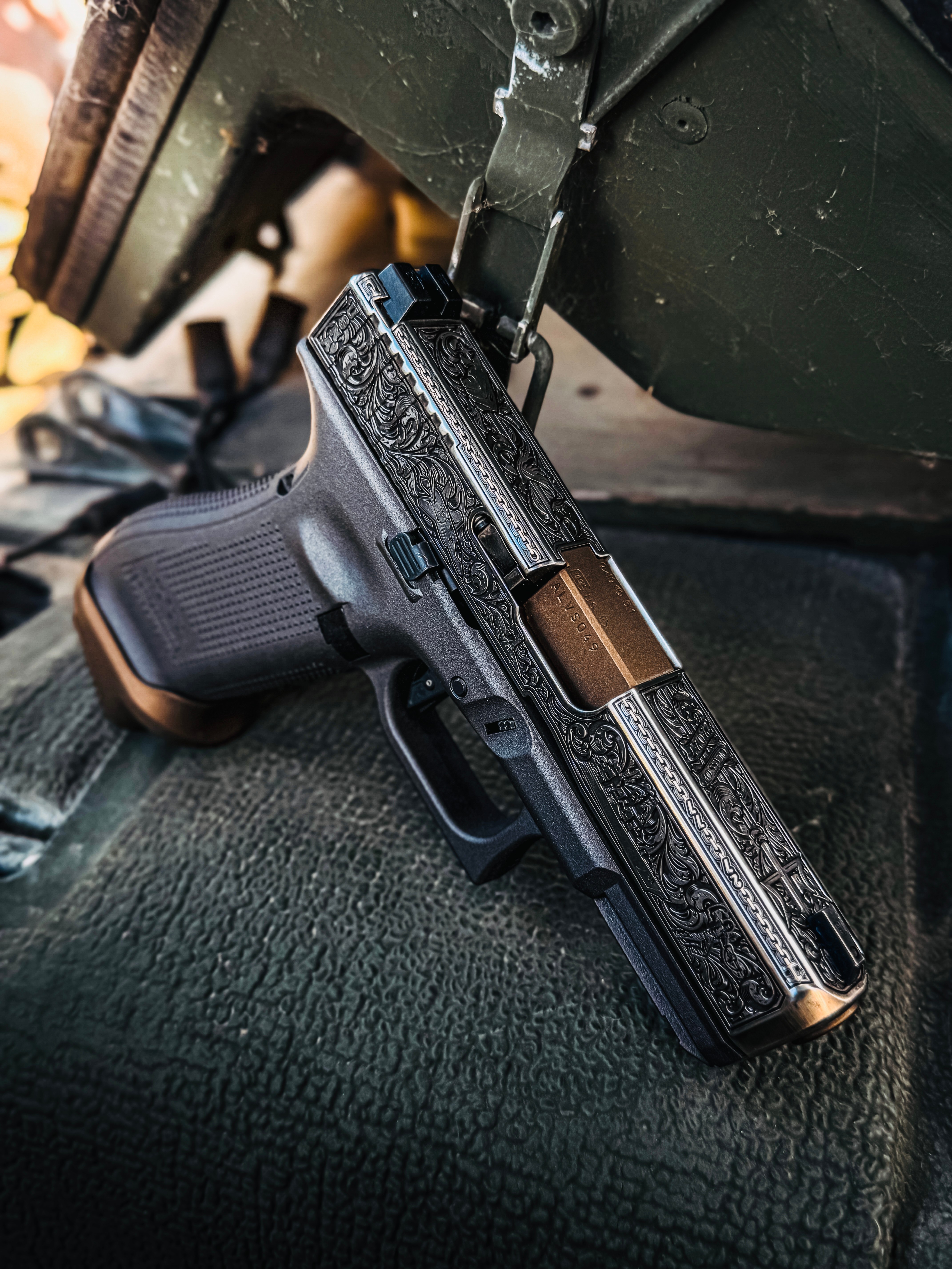 USNA Class of 2027 GLOCK 19X V — resting on vehicle seat
